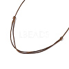 Natural Amethyst Nugget Pendant Necklace with Waxed Cord for Women NJEW-F306-01B-4