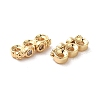 Brass Micro Pave Clear Cubic Zirconia Slide Charms KK-G481-01G-2