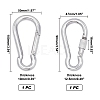2Pcs 2 Style 304 Stainless Steel Rock Climbing Carabiners STAS-UN0020-68P-2