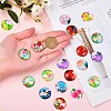 100Pcs Flower Printed Glass Cabochons GGLA-SZ0001-19-7