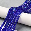Transparent Electroplate Glass Beads Strands EGLA-A039-T4mm-L06-4