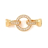 Brass Micro Pave Clear Cubic Zirconia Fold Over Clasps KK-CBA25B2-03G-1