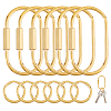 6Pcs Brass Locking Carabiner KK-HS0015-85B-1