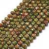 Natural Unakite Beads Strands G-P573-A04-01-3
