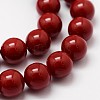 Shell Pearl Beads Strands X-BSHE-L026-01-8mm-3