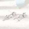 Brass Micro Pave Cubic Zirconia Stud Earrings LS-KK-CBA8324-20P-05-1