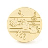 Golden Tone Round Wax Seal Brass Stamp Heads AJEW-Z034-01G-17-2