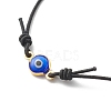 Adjustable Handmade Evil Eye Lampwork Link Bracelets BJEW-JB06689-9