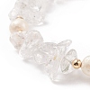 Natural Gemstone Chips & Pearl Beaded Slider Bracelet for Women BJEW-JB08334-5