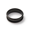 201 Stainless Steel Grooved Finger Ring Settings STAS-TAC0001-10F-B-4