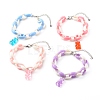 Resin Bear Charm Bracelets BJEW-JB06281-1