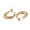 Oval 201 Stainless Steel Half Hoop Earrings for Women EJEW-G385-33G-2