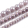 Electroplate Opaque Glass Beads Strands GLAA-T032-P8mm-AB07-4