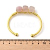 Natural Rose Quartz Beads Cuff Bangles for Women BJEW-Q035-01G-02-3