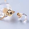 Natural Quartz Crystal Openable Perfume Bottle Pendant Necklaces NJEW-G325-04G-3