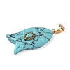 Synthetic Turquoise Carved Pendants G-Z084-01G-05-2