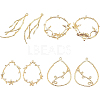 BENECREAT 16Pcs 4 Style Brass Pendants KK-BC0001-84G-1