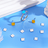 15Pcs 925 Sterling Silver Square Cabochon Settings STER-PH0003-99-4