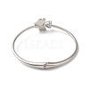 Rack Plating Brass Pave Clear Cubic Zirconia Clover & Heart Hinged Bangles BJEW-H616-01P-3