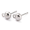 Non-Tarnish 304 Stainless Steel Stud Earring Settings STAS-O146-06P-1