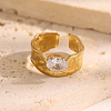 304 Stainless Steel Rhinestone Open Cuff Rings for Women WGC538A-01-1