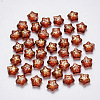 Spray Painted Glass Beads GLAA-R211-04-F01-1