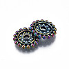 Rack Plating Rainbow Color Alloy Beads PALLOY-S180-354-3
