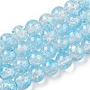 Transparent Crackle Baking Paint Glass Beads Strands DGLA-T003-01C-06-1