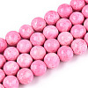 Dyed Synthetic Fossil Beads Strands G-T139-8mm-66C-1