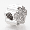 Brass Micro Pave Cubic Zirconia European Beads LS-ZIRC-T002-101-4