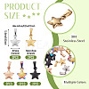 10Pcs 5 Colors 304 Stainless Steel Pendants STAS-TA0006-46-4
