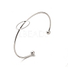 Non-Tarnish Oval 201 Stainless Steel Cuff Bangles for Women Girls STAS-K247-04P-3