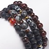 4Pcs 4 Style Natural Coconut & Wood & Mixed Gemstone Beaded Stretch Bracelets Set BJEW-JB08835-4