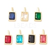 Brass Micro Pave Cubic Zirconia Charms ZIRC-C034-04G-1