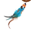 Indian Style ABS Woven Web/Net with Feather Pendant Decorations AJEW-B016-06-4