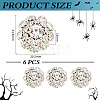 6Pcs Alloy Rhinestone Cufflinks BUTT-MA0001-11-2