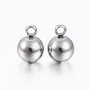 201 Stainless Steel Round Ball Charms STAS-H376-34-1