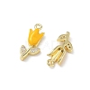 Brass Micro Pave Clear Cubic Zirconia and Enamel Charms KK-A300-22G-03-2