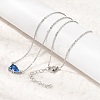 Brass Pave Cubic Zirconia Rectangle and Heart Pendant Cable Chain Necklaces KK-CBAB173-04P-08-1