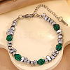 304 Stainless Steel and Acrylic Nuggets Beaded Bracelets for Men WG97E6A-02-1