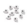 Anti-Tarnish Rhodium Plated 925 Sterling Silver Crimp Beads STER-D035-01P-1