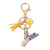 Alloy Resin Polygon Keychains KEYC-TADJ0002-03G-Y-1