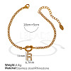 304 Stainless Steel Micro Pave Clear Cubic Zirconia Charm Bracelets WG4D47F-19-1
