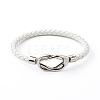 Braided Imitation Cowhide Leather Cord Bracelets for Couple BJEW-JB06443-47