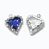Glass Rhinestone Pendants RGLA-T128-12x13-15P-1