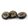 Flat Round with Flower Plating Acrylic Beads PACR-Q102-05B-2