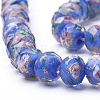 Handmade Gold Sand Lampwork Beads Strands LAMP-R141-12mm-05-2