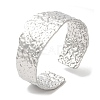 Non-Tarnish 304 Stainless Steel Hammered Wide Cuff Bangles for Women BJEW-L682-012P-3