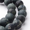 Frosted Round Natural Kambaba Jasper Bead Strands G-J346-30-10mm-1