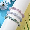 Chips Natural Larimar & Blue Lace Agate & Kunzite Beaded Stretch Bracelets Sets BJEW-JB05332-01-2